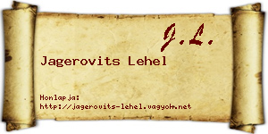 Jagerovits Lehel névjegykártya